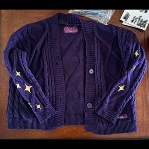 Taylor Swift Speak Now Purple Cable Knit Sweater with Star Accents